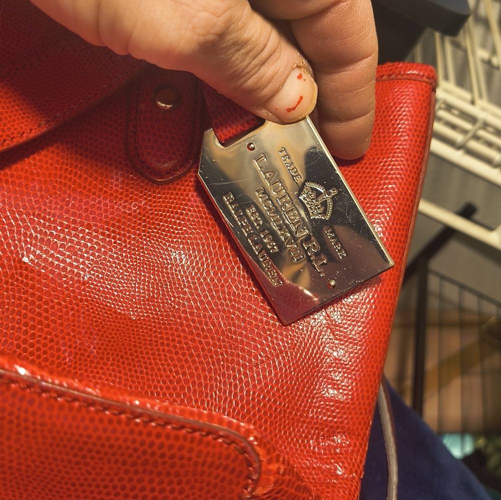Ralph Lauren Red Leather Bag